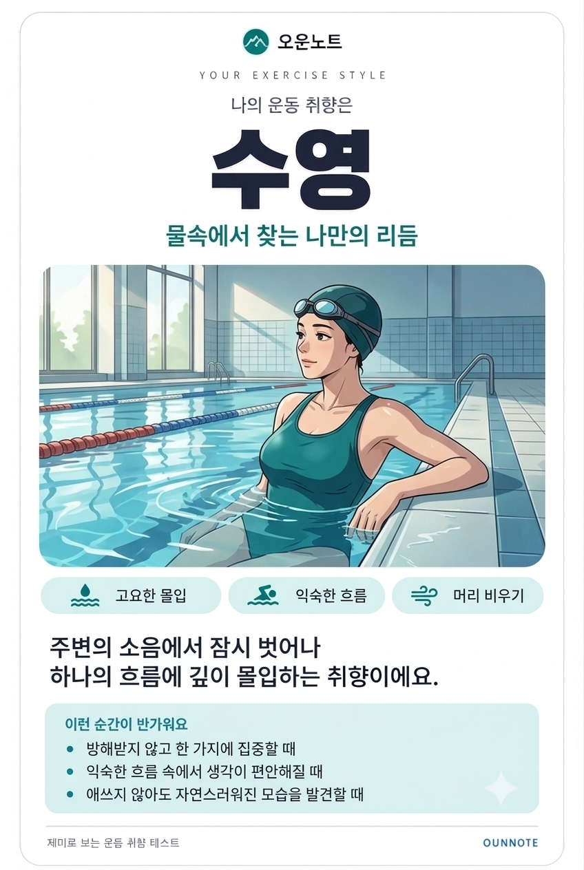 수영 결과 카드