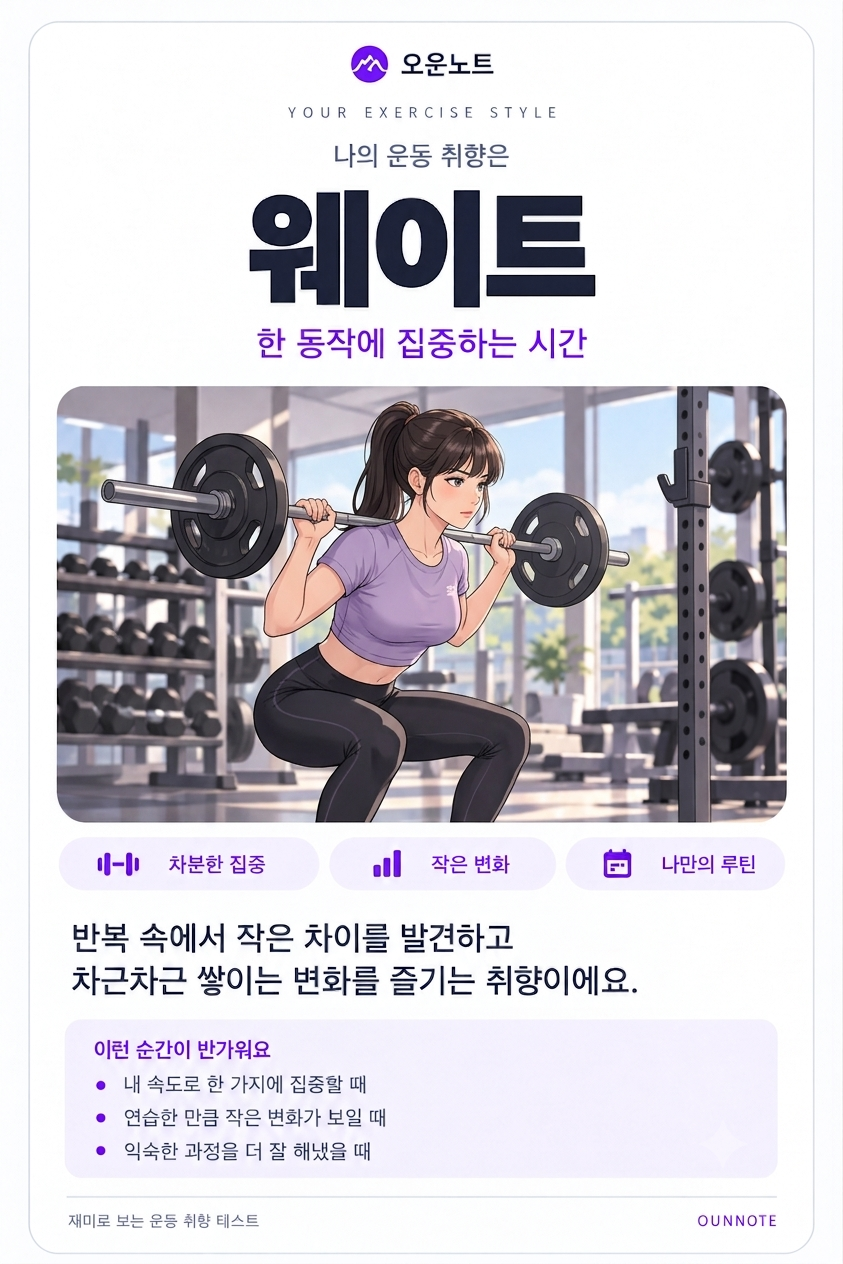 웨이트 결과 카드